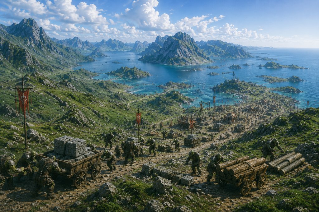 Aicreator17's tweet photo. 🏗️ Click #GarakorCapital to see all completed buildings!
The Horde has claimed this land.
Now it's time to build Garakor — the future capital of the Orc Empire.
The Horde needs 2,000,000 Bricks to complete the city.
🧱 How to help:
👁️ 1 View = 1 Brick
❤️ 1 Like = 3 Bricks
💬 1 Comment = 2 Brick
🔁 1 Repost =  10 Bricks
📸 Every completed milestone unlocks a new image in the comments, revealing the next stage of Garakor's construction.
Together, we will build the greatest Orc city ever seen.
🏯I’m building the world of the Orcs, and you can become part of it by helping build our great capital, Garakor.🏯

🧱 Bricks 🏗️ Building
1,000        ⛺ Camp
3,000        🛖 Huts
10,000.     🏛️ Lighthouse
50,000.    🪵 Lumber Mill
100,000.  ⛏️ Mine
200,000.  ⚒️ Blacksmith
300,000.  🛡️ Barracks
400,000.  🏹 Training Grounds
500,000.  🐺 Wolf Stables
612,500.  🌿 Shaman's Hut
705,000.  🪚 Stone Wall
797,500.  🚪 Great Gate
890,000.  🗼 Watchtowers
982,500.  🏛️ Capitol
1,075,000📜 Hall of Chiefs
1,167,500🛕 Temple of the Gods
1,260,000🔮 Shaman Tower
1,352,500📚 Great Library of Knowledge
1,445,000🔭 Observatory
1,537,500⚔️ Academy of Warlords
1,630,000🐉 Dragon Hatchery
1,722,500🏰 Great Citadel
1,815,000👑 Palace of the High Chieftain
1,907,500✨ First Wonder of the Horde
2,000,000🌍 Garakor – Capital of the Orc Empire
#Zargates #pvp_vibe #AIart