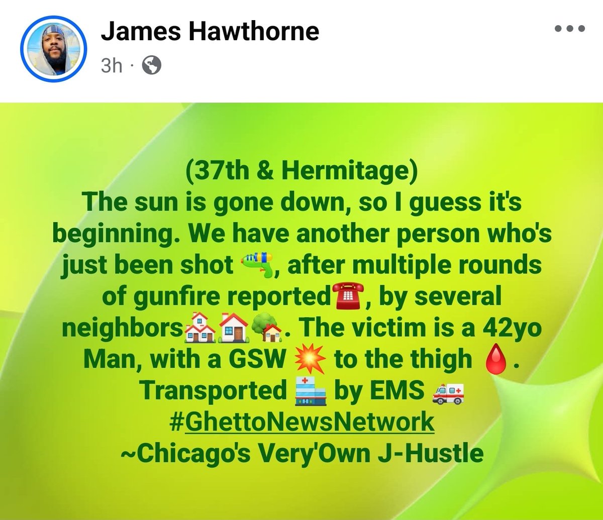 RealGhettoNews's tweet photo. Chicago is a Warzone! Don't believe the mainstream media, lying 🤥 about crime is down. It's not!
#GhettoNewsNetwork #BlackFatigue #Chicago #CPD #ChicagoScanner #War #WarZone #Trump #SendHelp #MassIncarceration #CrimeBill #BringBackTheElectricChair
~Chicago's Very'Own J-Hustle https://t.co/ecshqeXpSQ