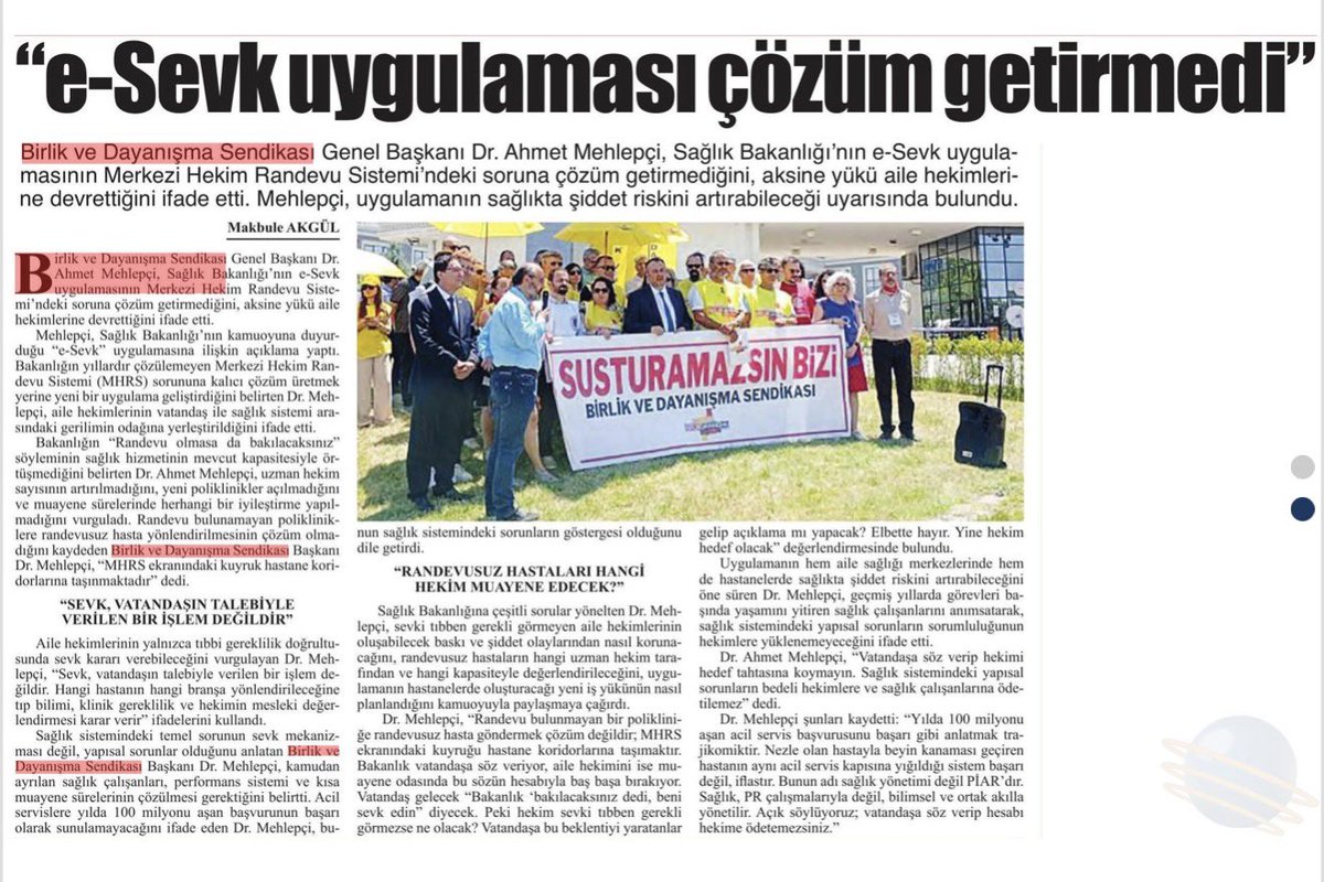 Birlik ve Dayanışma Sendikası tweet media