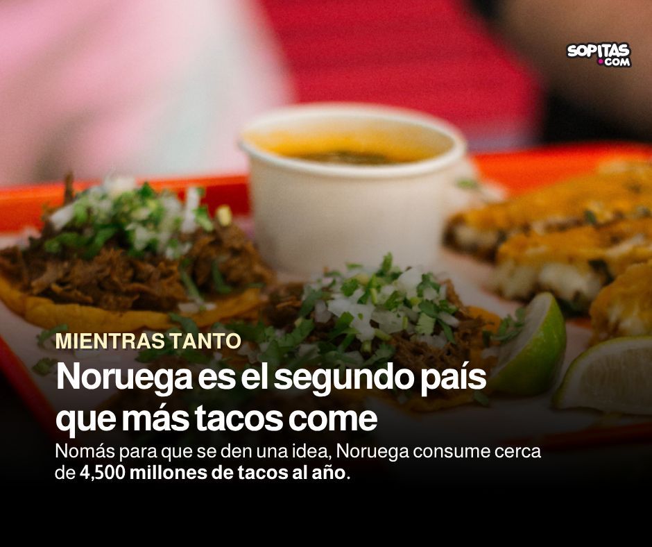sopitas's tweet photo. ¡Aunque suene de locos! 🤯 Noruega es el segundo país que más tacos come por habitante en el mundo, solo detrás de México. Todo gracias al Tacofredag (viernes de tacos), una tradición donde más del 70% de la población se junta a cerrar la semana con unos buenos tacos. 🇳🇴🌮 https://t.co/bHlMuEmlQO