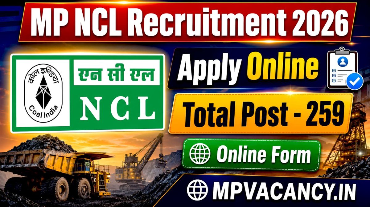 mpvacancyin's tweet photo. 🔥 MP NCL Recruitment 2026 
https://t.co/7ef0tWGjhM https://t.co/ni5ob6QoL0