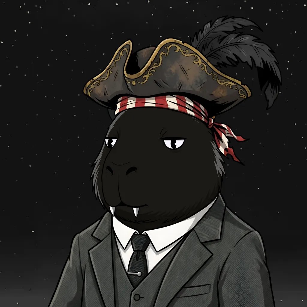 CapyTheOnsen's tweet photo. Captain by style, Gentleman by choice🏴‍☠️
Another unique Capy has been minted.
Thank you for supporting The Onsen Society! ♨️ https://t.co/PJ6eZuaDK2