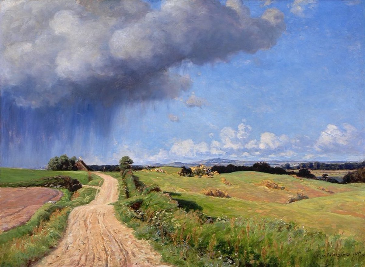museo53's tweet photo. Summer Showers, 1887 🖌️Viggo Pedersen (Danish, 1854-1926) #pedersen https://t.co/Hxu7xF515K