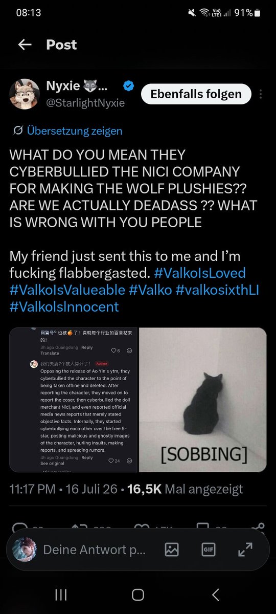 Glckskatze2's tweet photo. 🐺💙🇩🇪 So. Read the pics before commenting. Breath. Nici will make the right decision. But I want to encourage u to send Nici a respectful&amp; very kind Mail, what u love abt that Plushie, why u would 💙 to have it back&amp; tell them where u live so they see global interest is peak https://t.co/37XQrAX9bo