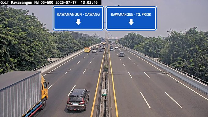 RadioElshinta's tweet photo. 13.32: RT @SenkomCMNP : Ruas tol Ir Wiyoto Wiyono Msc. Cawang - Rawamangun lancar, Cawang - Taman Mini lancar. ; Rawamangun - Tg.Priok lancar, Tg.Priok - Cawang lancar. ; Ancol - Gd.Panjang lancar, Ancol - Tg.Priok lancar. ; Pluit - Kapuk lancar, Pluit - Ancol lancar. Jaga jarak aman kendaraan anda. #Cuacacerah .