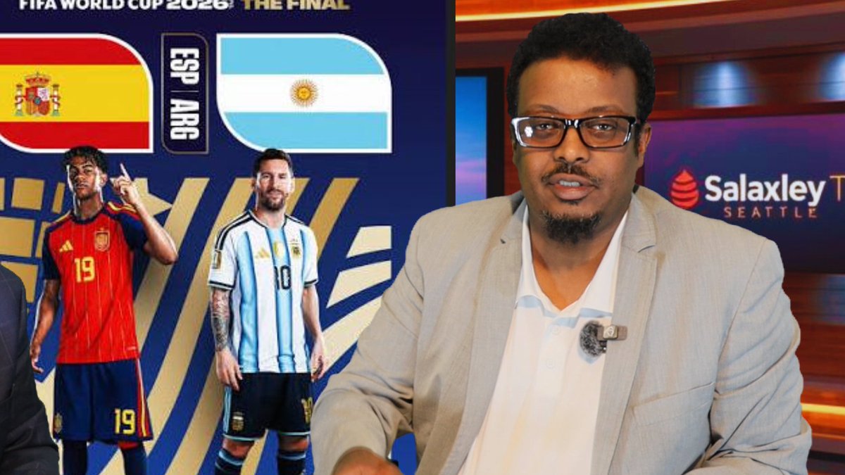 salaxleytv's tweet photo. Who will take the crown? Will Messi's magic shine one last time, or will Spain's young stars rise to glory? Coach Sulub breaks down the tactics, key players, and gives his bold match predictions.
#WorldCup2026 #ArgentinaVsSpain #Messi #Spain #FIFAWorldCup #MatchPreview #Tactics #FootballAnalysis #CoachSulub #SalaxleyTV #ARGB #WorldCupFinal #FootballPredictions #LaRoja #GOAT
@followers Salaxley Tv Moe Salaxley Salaxley news