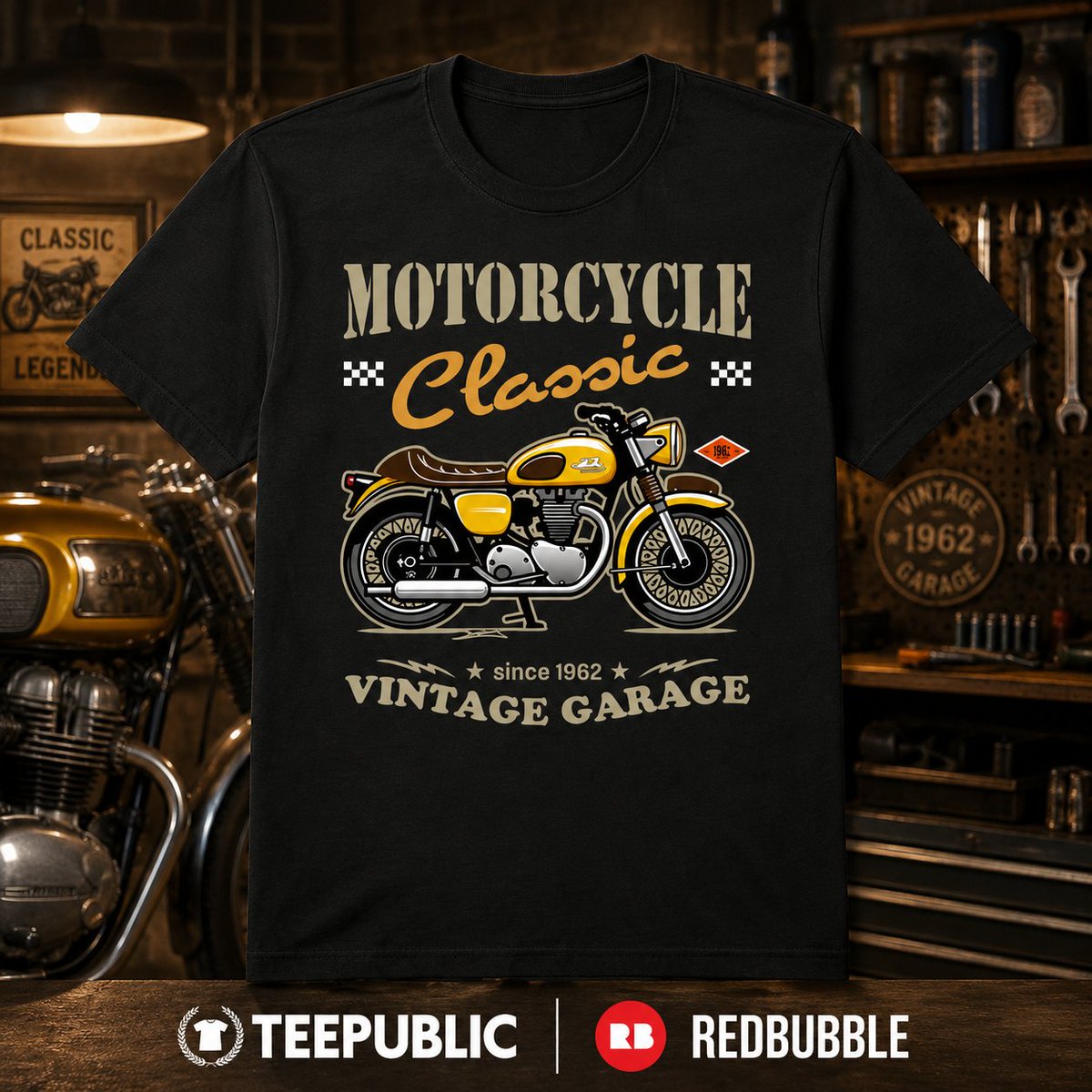 AckeeWolf's tweet photo. 🌈Bright ride. Retro soul. 🏍️💛
Like &amp; follow for more!

▼Candy Color Retro Motorcycle - Classic Ride Illustration_YELLOW_BK
https://t.co/IGdWm8LE2L
https://t.co/rGcCYHBTGb

#MotorcycleArt #VintageMotorcycle #BikerStyle #RetroTShirt https://t.co/a83OhW6JaI
