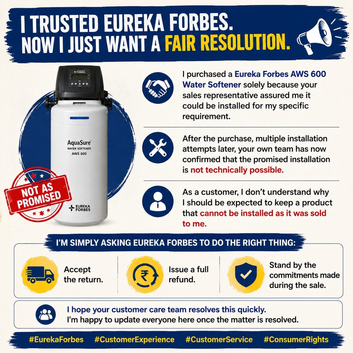ppmumbaikar's tweet photo. #EurekaForbes #CustomerService https://t.co/XKXuozxH4o