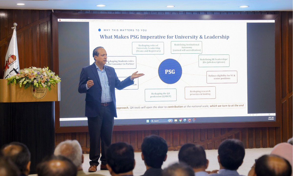 hecpkofficial's tweet photo. HEC's Quality Assurance Agency (QAA) concluded a regional session of the National Leadership Engagement Series on PSG-2023, "The Quality Compact", at the University of Faisalabad, bringing together Deans and Registrars from 23 degree awarding institutions across South Punjab. https://t.co/Yvx76ZdXGy