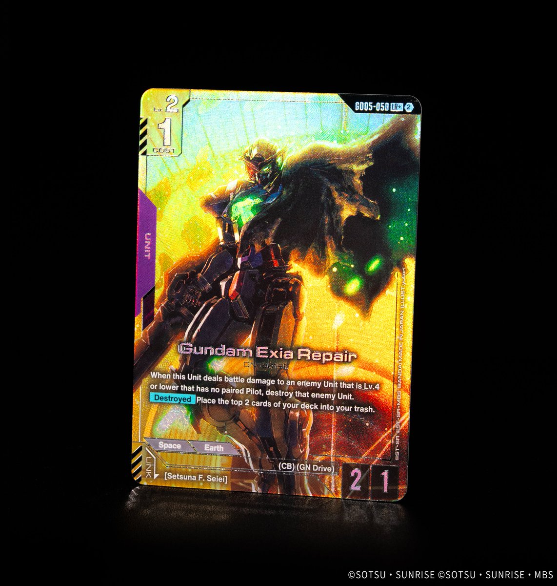 GUNDAM_GCG_ENG's tweet photo. [GD05 Booster Pack Card Showcase]

Introducing Alt-Art Gundam Exia Repair!

Included in the Freedom Ascension [GD05] booster pack which releases July 24!

▽Product Info
https://t.co/ZdsjNN1NMi

#GCG
#GundamCardGame
#Gundam00 https://t.co/Z3QNYeKWvz