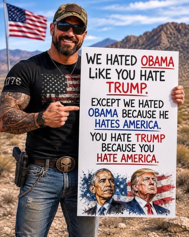 Conservatixe's tweet photo. This hits hard because it exposes the real reason so many on the left despise Trump.
We pushed back against Obama for policies that weakened America on the world stage while Trump delivers strength borders energy and unapologetic patriotism that puts citizens first. https://t.co/Rj7bSZvF0R