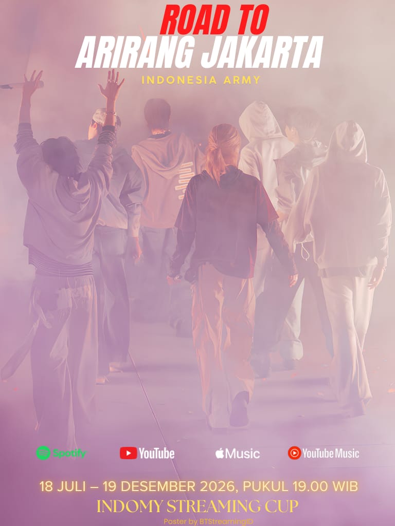 BTStreamingID's tweet photo. Join Us!

ROAD TO ARIRANG JAKARTA
'Tentukan jalur langkahmu untuk bisa sampai di Konser BTS ARIRANG JAKARTA'

🕕 : 18 Juli '26 - 19 Desember '26
🎶 : All Platform 

Cek tanggalnya dan jangan sampai ketinggalan🔥

INDOMY STREAMING CUP
#BTS_ARIRANG #BTS_SWIM https://t.co/OhBnlPgS9L