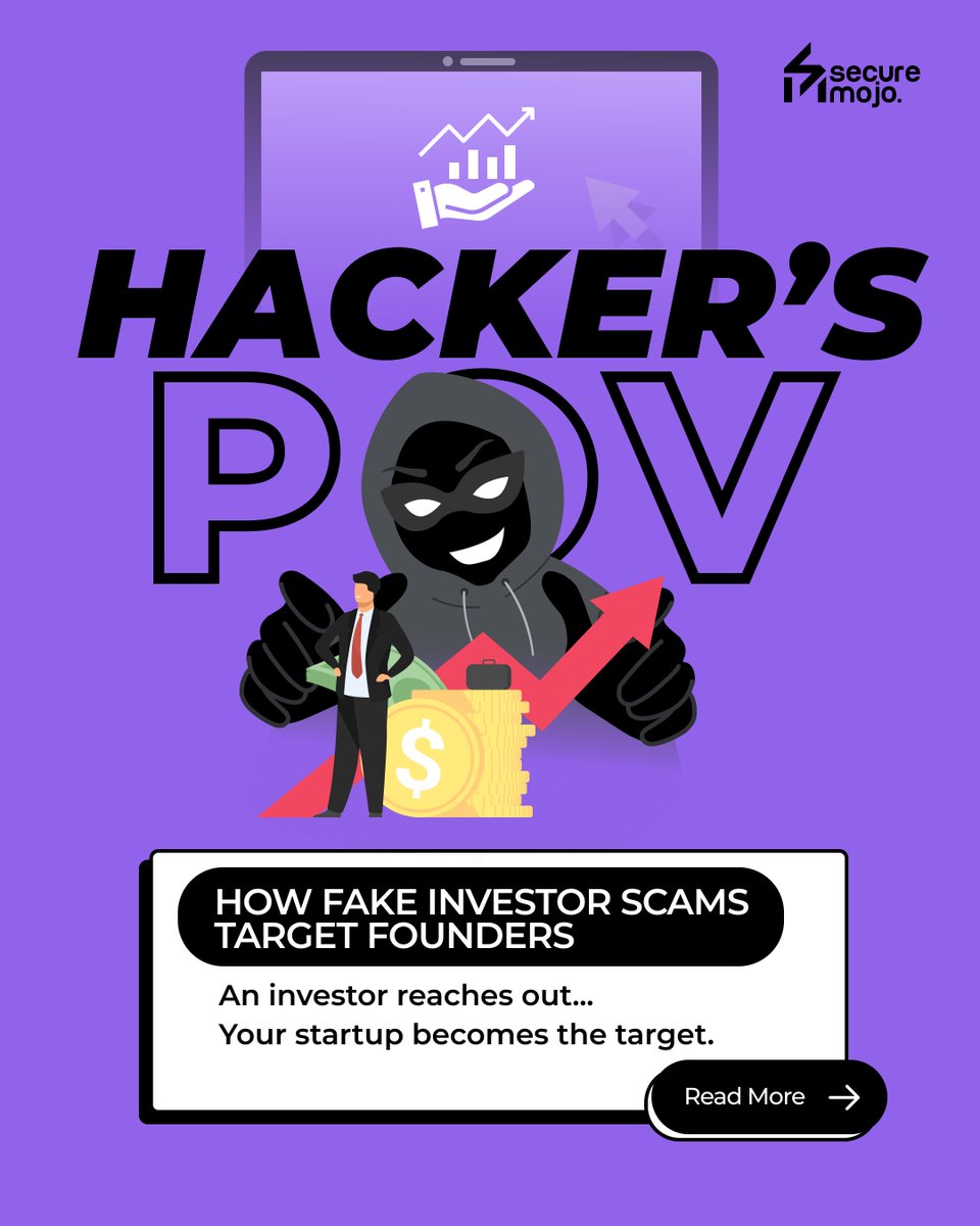 SecureMojo's tweet photo. Not every investor wants to fund your startup. 👀
Some just want access to what you've built. ⚠️ 

#SecureMojo #FounderSecurity #InvestorScams #StartupFunding #PitchDeck #DigitalTrust https://t.co/ca1p4f1RM4