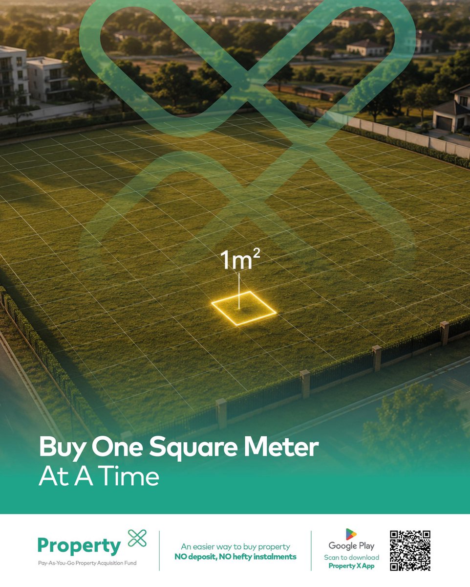 SouthpeopleCapt's tweet photo. Property X allows you to acquire property one square meter at a time. It’s a smarter, more accessible way to participate in property development projects while building towards your future goals. #PropertyX #1SquareMeter #SideHustleToSuccess #InvestInProperty https://t.co/7ffZmvg43P