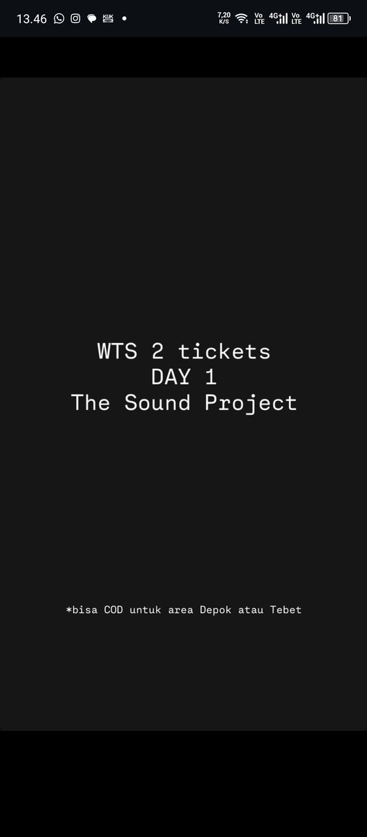 yourgreen18's tweet photo. WTS 2 tiket Day 1 The Sound Project, DM for price ✨✨ https://t.co/qc0eHYru1C