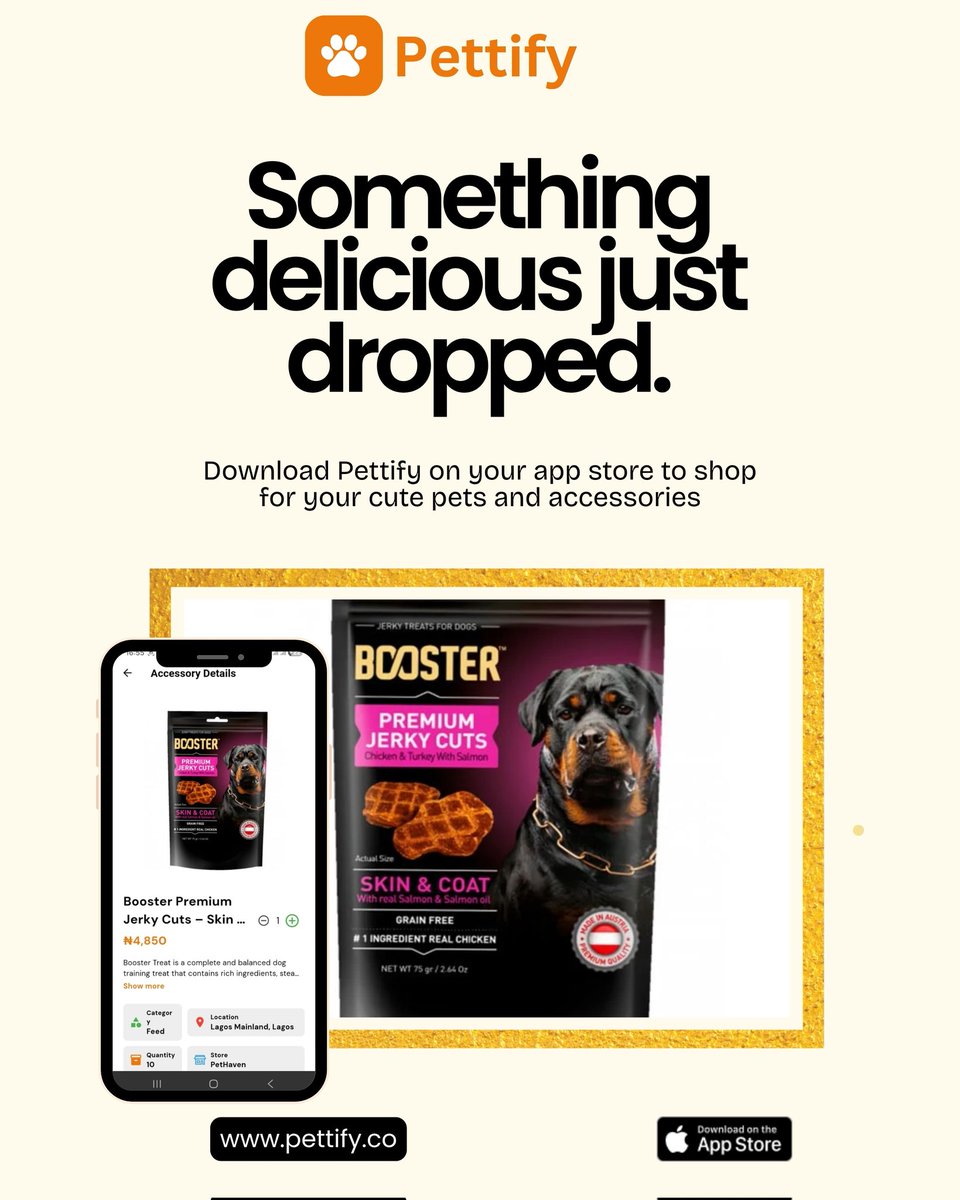 usepettify's tweet photo. Jerky cuts for your big dogs 🧡
Download Pettify today → https://t.co/5ebCujnzzS  
https://t.co/lCUlS8O8hB https://t.co/9dEwINpWYc