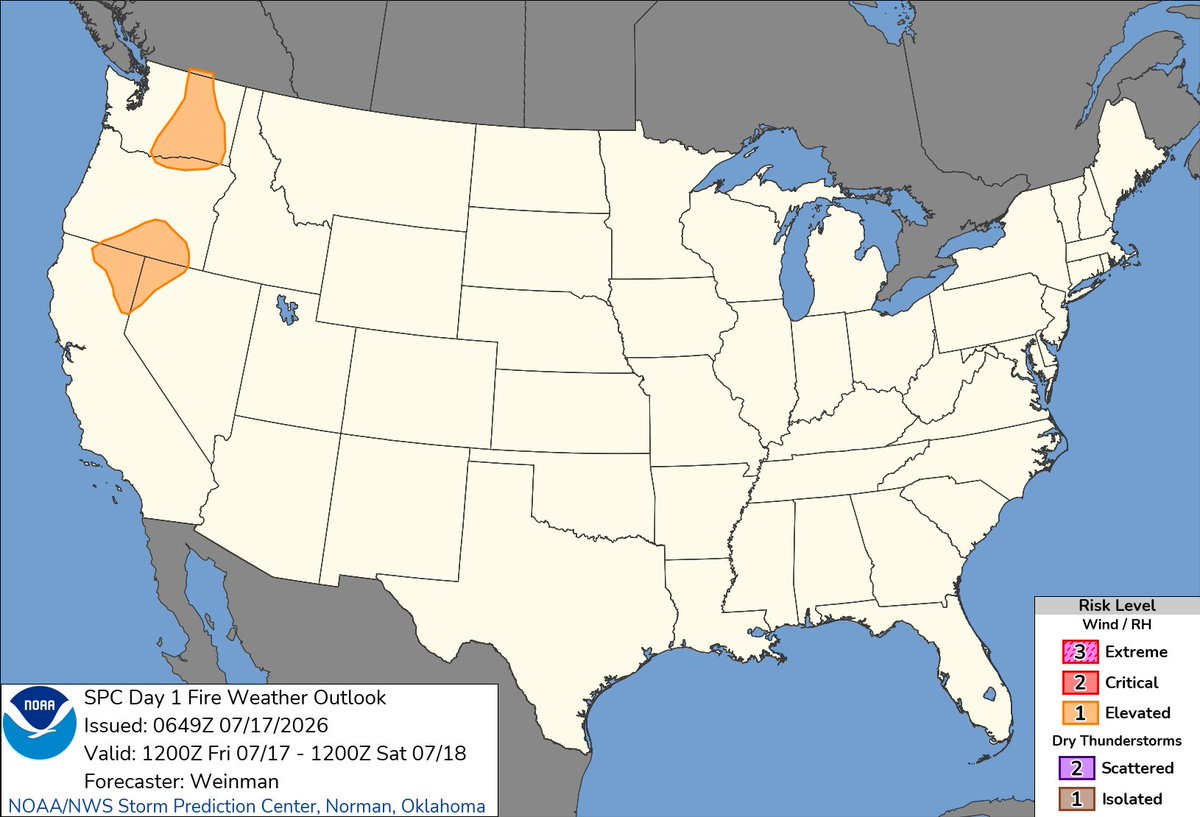 NWSSPC's tweet photo. 1:51am CDT #SPC Day1 #FireWX  https://t.co/Sz3kci5ng7 https://t.co/bDOcMxsqZT