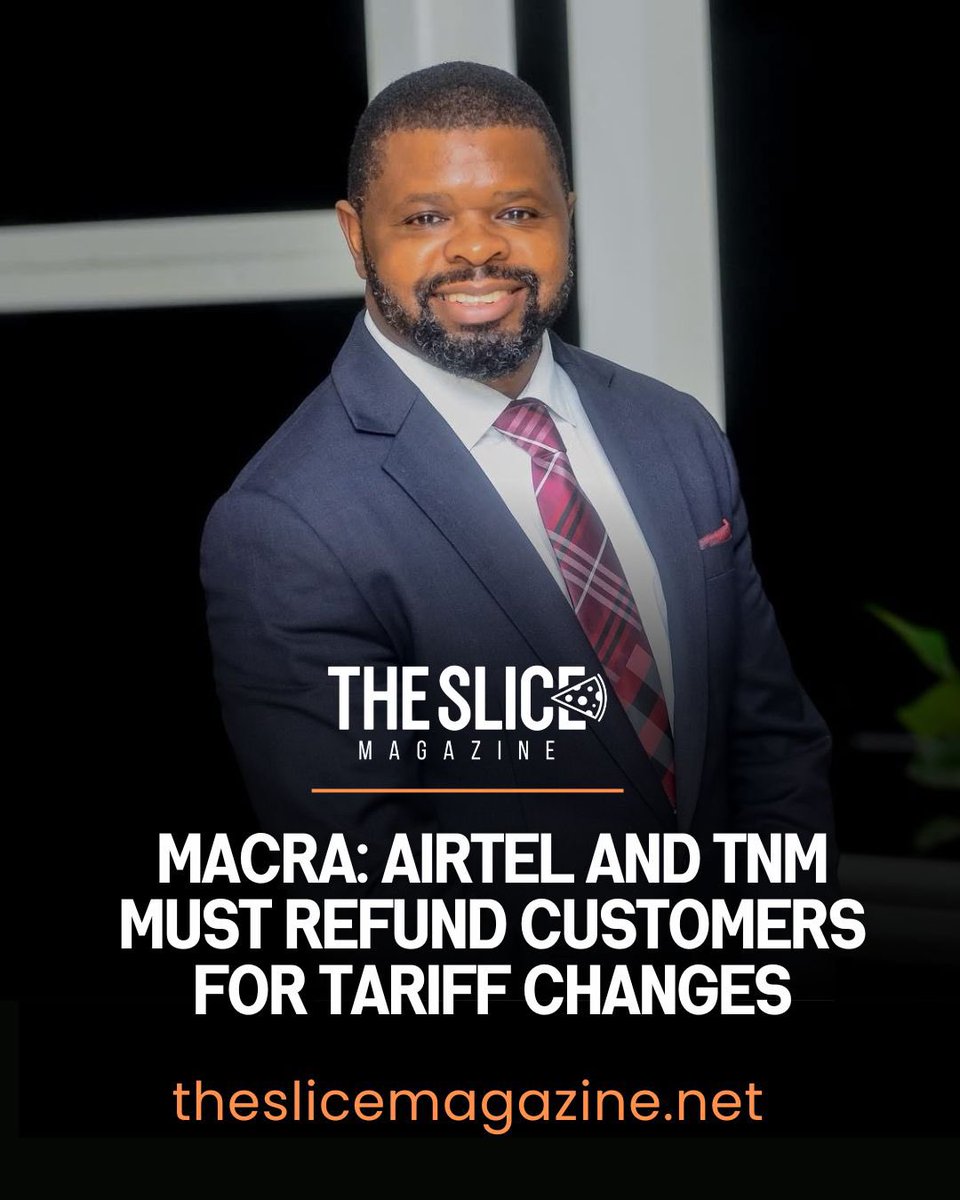 slicemagazine's tweet photo. MACRA has ordered Airtel and TNM to compensate customers after the two operators failed to follow the legal process before introducing new telecom tariffs.

▪️ Customers affected between 26 June and 2 July will receive bundle credits.
▪️ Compensation must be completed by 31 July 2026.