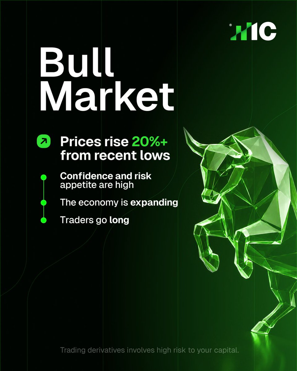 ic_com_official's tweet photo. Bull or Bear - do you know which market you're in right now? 🐂🐻

A bull market rewards those who buy. A bear market rewards those who know how to go short. Understanding the difference is one of the most fundamental skills in trading.

On IC, you can trade both directions with CFDs - so market conditions never limit your opportunity.

Which market are we in right now? Drop your answer in the comments 👇

🔗 https://t.co/nSzpimBQQk

***
Trading derivatives involves high risk to your capital. Losses can exceed deposits. Please ensure you fully understand the risks involved before trading.

#IC #BullMarket #BearMarket #BullVsBear #TradingEducation #CFDTrading #LearnToTrade #TradeSmart #TradeWithIC