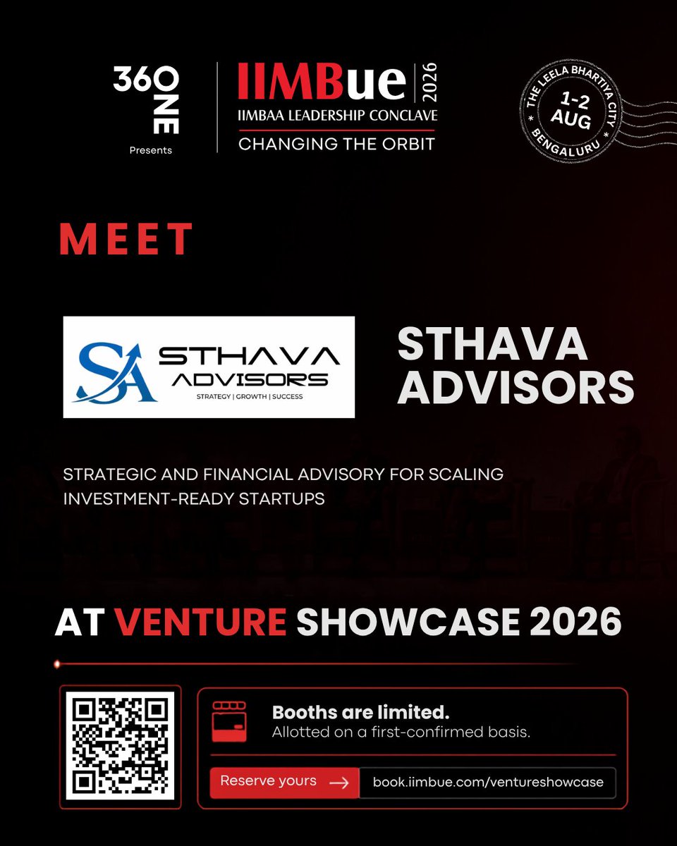 IIMBAA's tweet photo. Bengaluru-based STHAVA ADVISORS helps high-growth enterprises build resilient operational and strategic frameworks - spanning growth architecture, capital &amp; fundraising, and operational resilience - so founders can scale with investment-ready, long-term value creation at the core https://t.co/8QGr6jtCPE