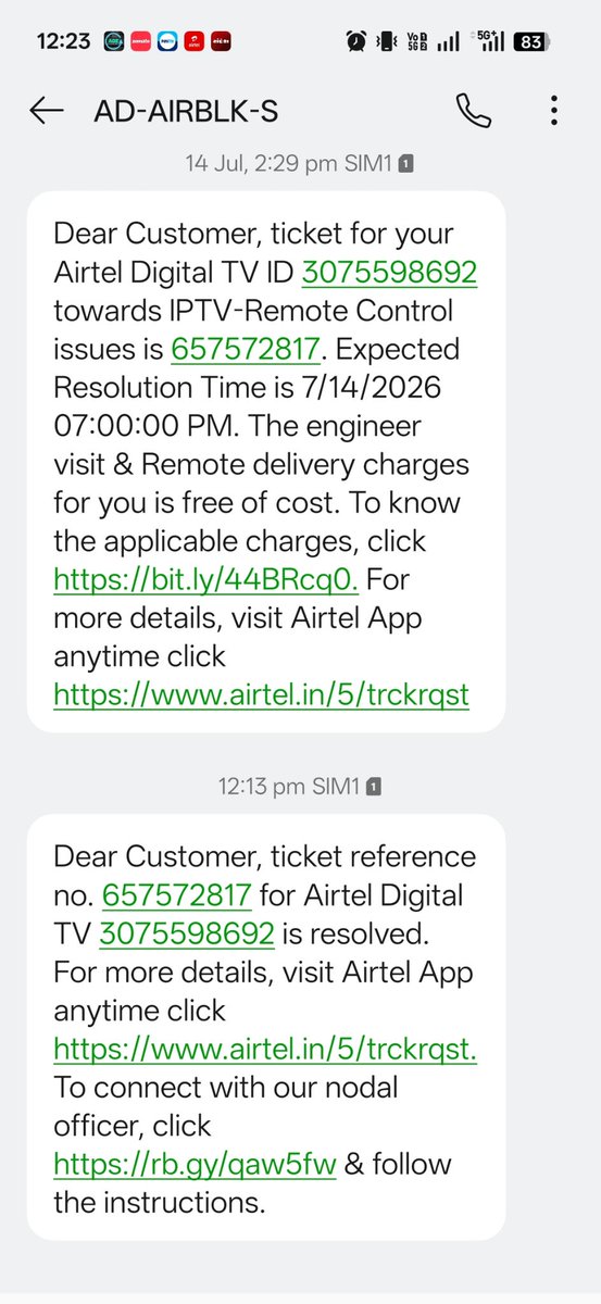 SHAILESH_TCM's tweet photo. @Airtel_Presence Where is your engineer? 
How u close my complaint whithout visit my home
Wrost service from Airtel @airtelindia https://t.co/ZThbXDjE2g