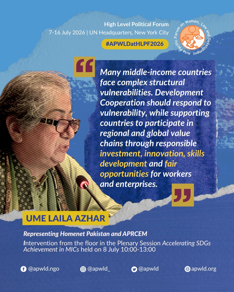 apwld's tweet photo. #Only5YearsLeft: Development Justice at the core of a truly transformative and accountable Sustainable Development Goals ✊
APWLD members participated and delivered Development Justice key messages during Week 1 at HLPF!
#ShiftthePower #DevelopmentJusticeNow #APWLDatHLPF https://t.co/g6aHGsR9Tf