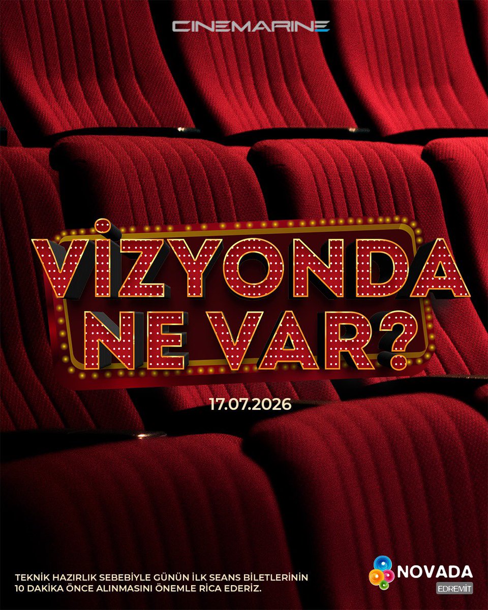 novadaedremit's tweet photo. Bu hafta vizyondakiler! 🎬🎞
(17 Temmuz) 👉🏻kaydır

İletişim: 0266 392 13 30

*Teknik Hazırlık Sebebiyle günün ilk seans biletlerinin 10 dakika önce alınmasını önemle rica ederiz.

#Novada #NovadaEdremit #Cinemarine #Sinema #Cinema https://t.co/XIBV38Awqx