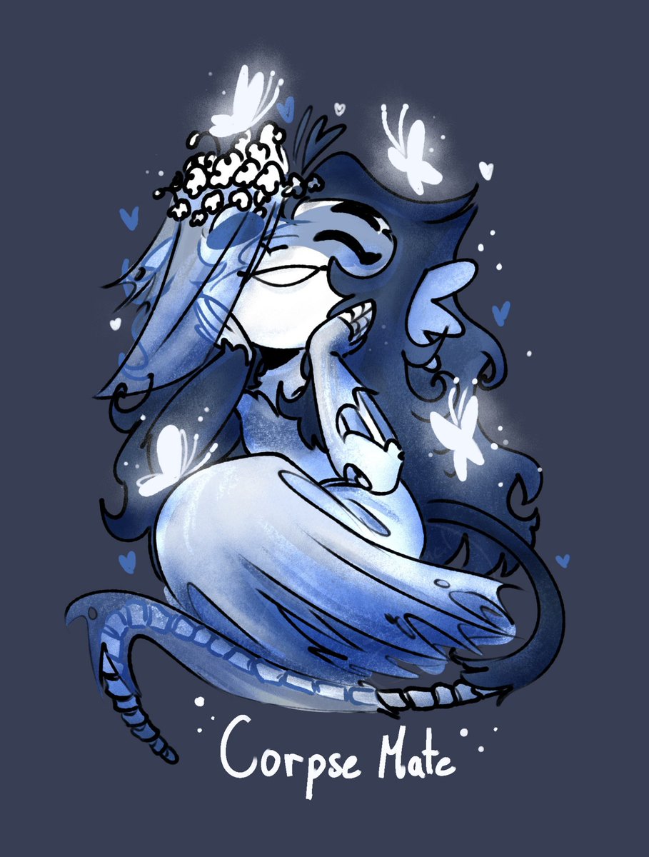 ViaPencil's tweet photo. The Beautiful Bride 🦋💙💀🌙

Me encanto como me quedó el dibujo de Macaque de mi Au Corpse Mate 🥺✨ Bebé bonito, bebé feliz 😭💖✨
#lmk #lmkmacaco https://t.co/tk1Z9OGPVi
