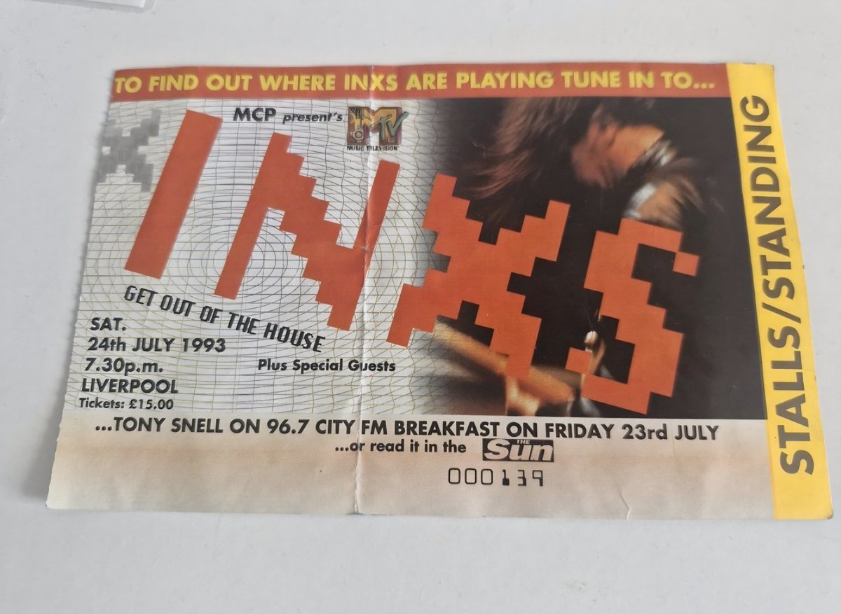 barrydo76's tweet photo. @rossie7dj love @INXS got to see them twice here's my ticket from the @RoyalCourtLiv 33 years ago! https://t.co/5E3OOMaf1Y