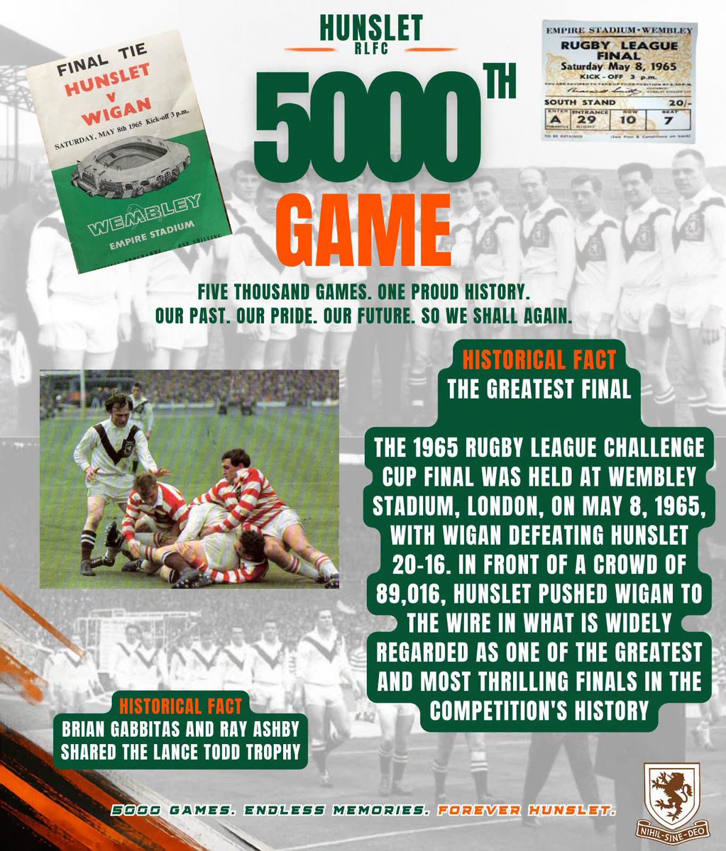 HunsletRLFC's tweet photo. 5️⃣0️⃣0️⃣0️⃣|  𝟱𝟬𝟬𝟬𝘁𝗵 𝗚𝗮𝗺𝗲

🏆 One of the greatest and most thrilling Challenge Cup finals in the competition's history

#swsa https://t.co/kFww73dXSN