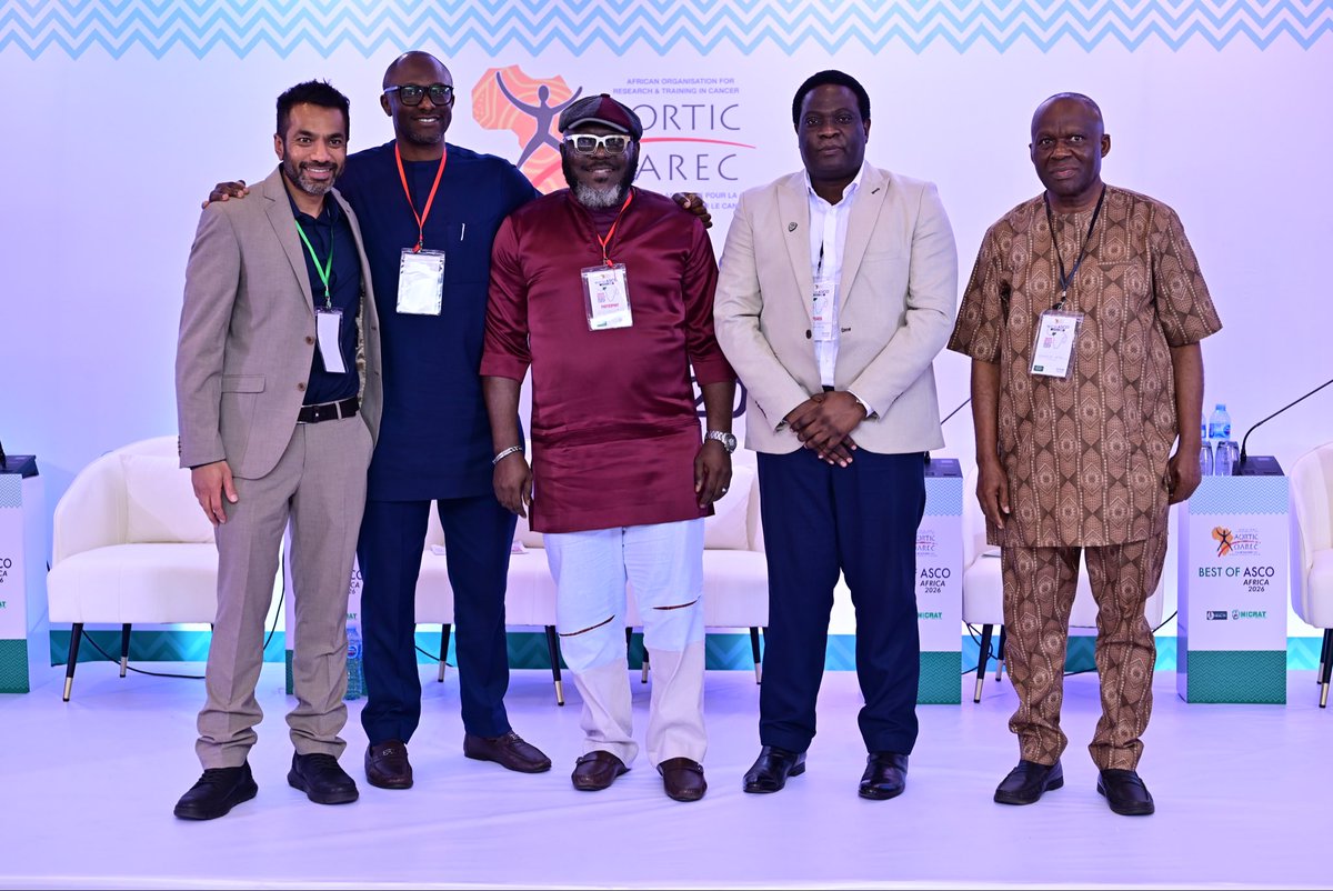 DuvernR's tweet photo. Excellent discussions at Best of ASCO Africa 2026 in Abuja, Nigeria, where I joined colleagues from across the continent to explore practical strategies for expanding access to high-quality radiotherapy and improving cancer care in Africa. Collaboration remains our greatest strength. #BestOfASCOAfrica #AORTIC #GlobalOncology #RadiationOncology #CancerCare