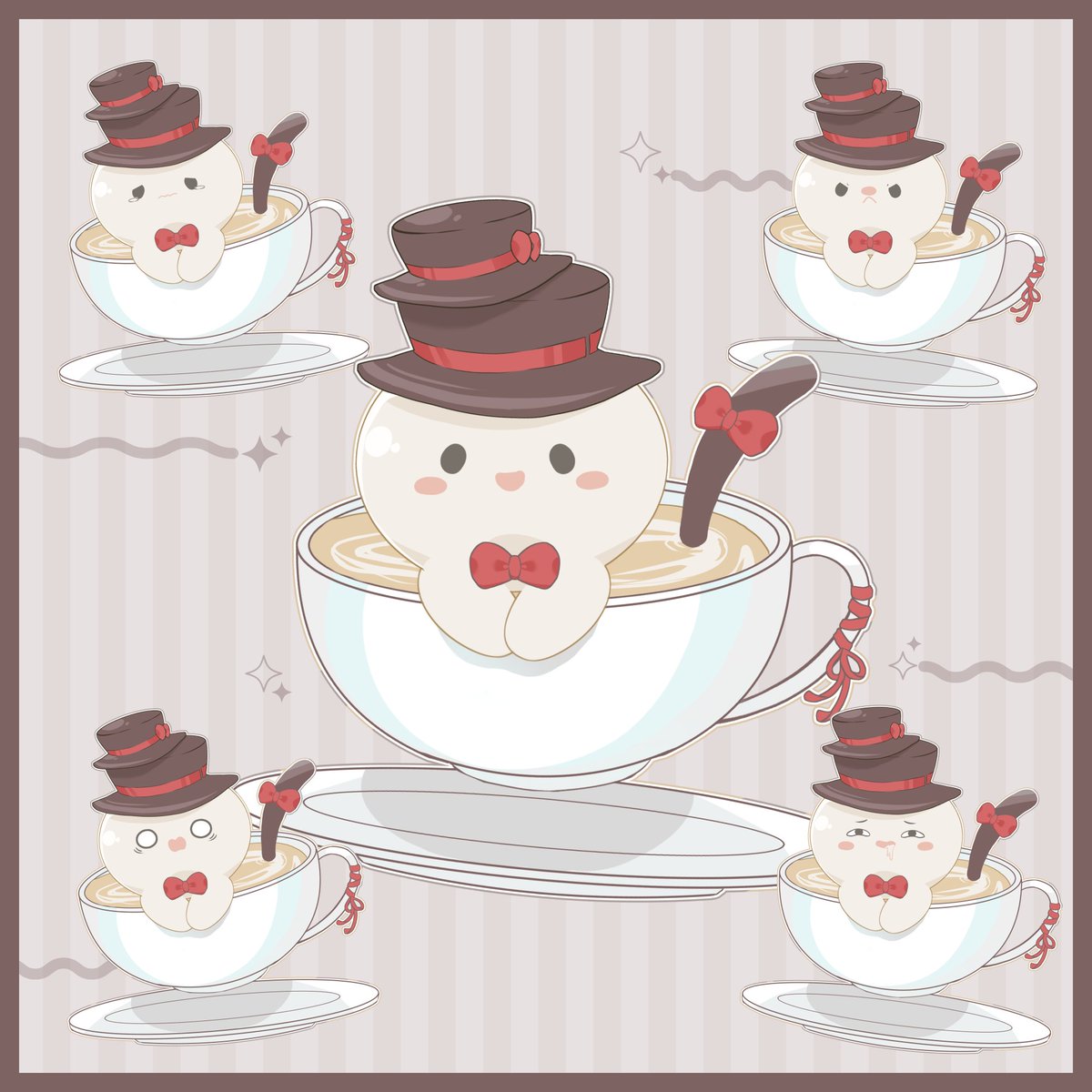 pikepikerunrun's tweet photo. 🎩☕イラスト制作☕🎩
リスナー様のゆるいミルクティのイラスト
紳士ver.を制作しました✨

2年前に制作した角砂糖を頭に乗せているお姿もあります🫖 https://t.co/vf1Bq62ru4