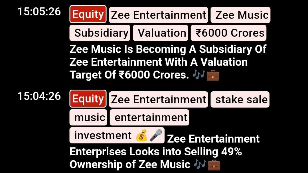 chetan0003's tweet photo. Is the market missing the SOTP value in $ZEEL?ZeeMusic reportedly valued at ₹6,000 Cr. Add ₹2,200 Cr cash, and you're at ₹8,200 Cr. At current valuations, the market is assigning very little value to TV, ZEE5, Studios &amp; the content library. Promoter resolution could be the key https://t.co/M21dYzNSZP