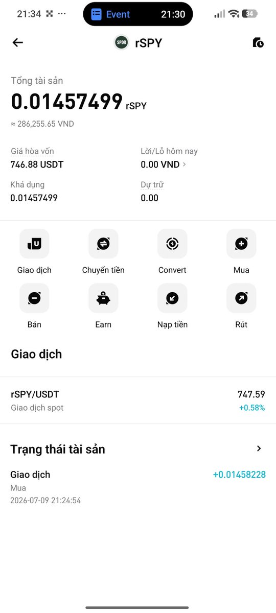 trnh_thien's tweet photo. Just tried rToken on Bitget. Fast, simple, and a great way to access tokenized real-world assets. The trading experience feels smooth, and everything is easy to use. Excited to see more tokenized assets in the future! 🚀 #BitgetTokenChallenge https://t.co/1j9bMaKhGo