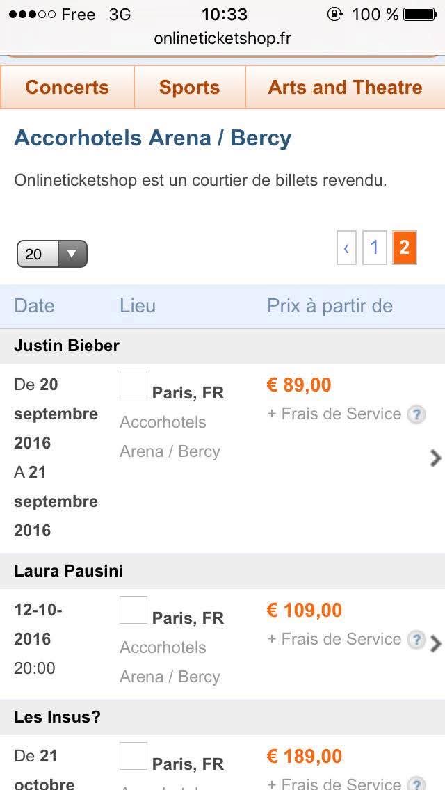 gaulyat's tweet photo. je viens de retrouver ce screen, on se rendait pas compte des prix 90€ pour JUSTIN BIEBER ptn https://t.co/hFqiimOXZi