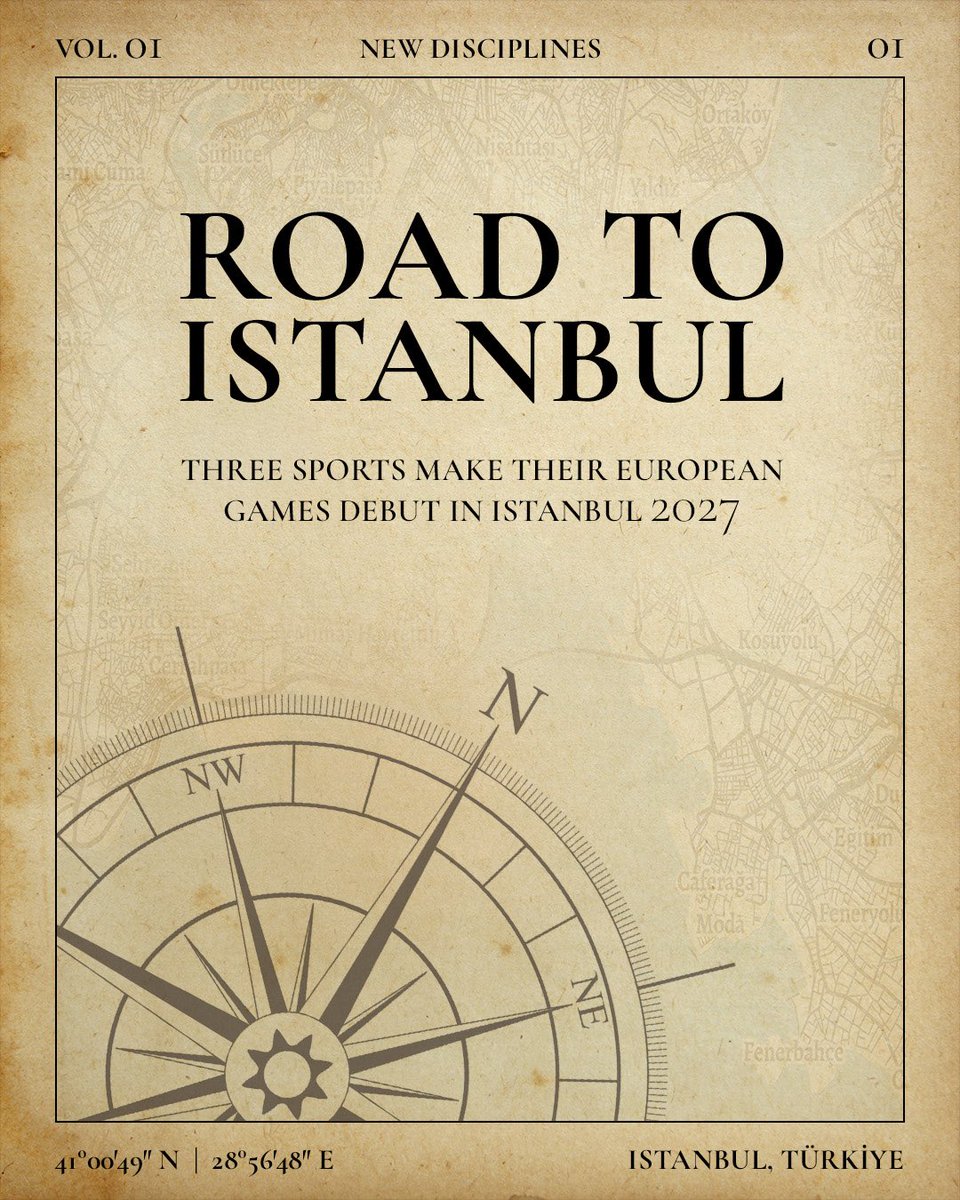 The_EOC's tweet photo. Three new stories are about to begin 🆕

✨ Squash, Rowing Beach Sprint and Weightlifting will make their European Games debut at Istanbul 2027.

A new chapter in the history of the European Games starts here.
And so does the 𝑹𝒐𝒂𝒅 𝒕𝒐 𝑰𝒔𝒕𝒂𝒏𝒃𝒖𝒍. 🇹🇷

⏳ 11 months to go https://t.co/zzUkj1ZGBP