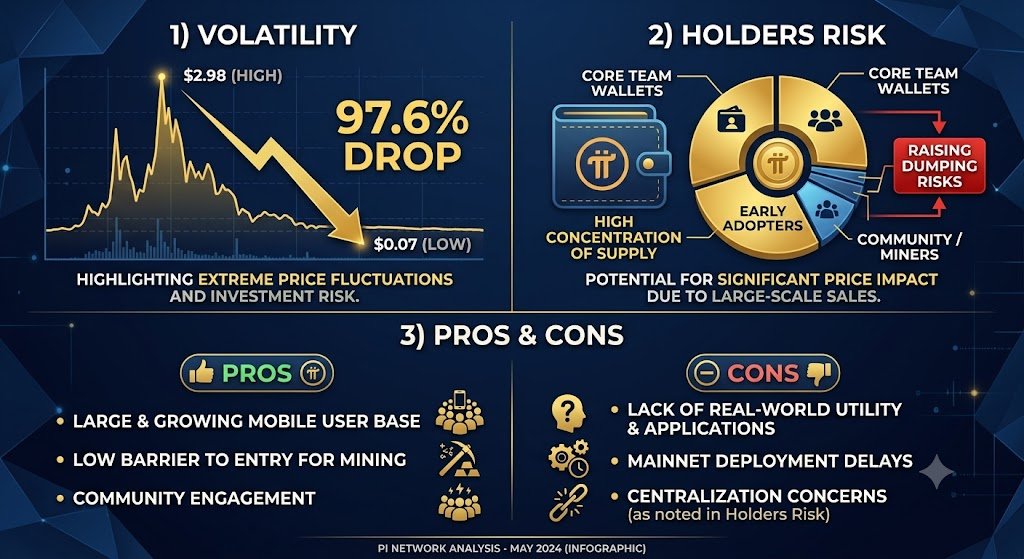 ChainPathfinder's tweet photo. 📊 #PiNetwork Analysis 📊

📉 ATH: $2.98 | ATL: $0.07 (A massive 97.3% drop!) 🐳 Major Risk: High wallet concentration by early adopters &amp; Core Team (35% allocated to team/reserves). ⚠️ Warning: Migrated token unlocks could trigger massive dumping. Proceed with caution! 🔴 #PI https://t.co/lgCHEEbyFc