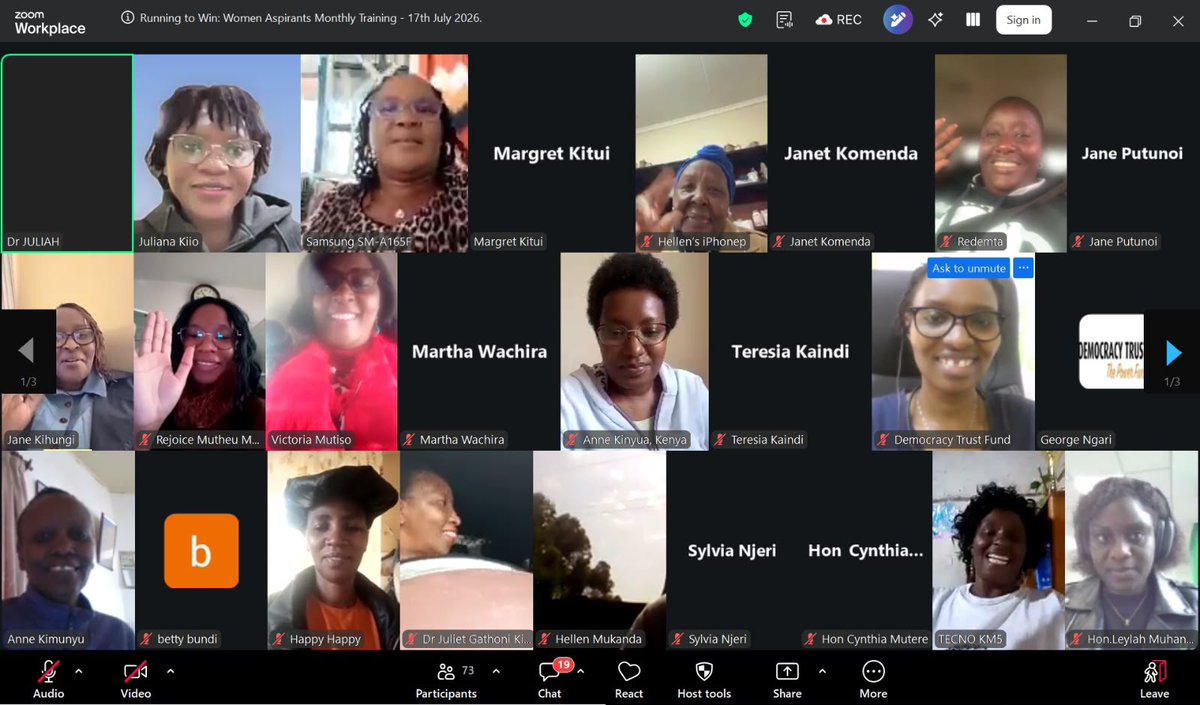 democracy_trust's tweet photo. HAPPENING NOW 

DTF,  ENAF and HSF, is hosting the Running to Win: Women Aspirants Monthly Training. The theme: What Every Woman Aspirant Needs to Know About the IEBC Roadmap and How to Prepare for the 2027 General Election. https://t.co/rcoux7928q