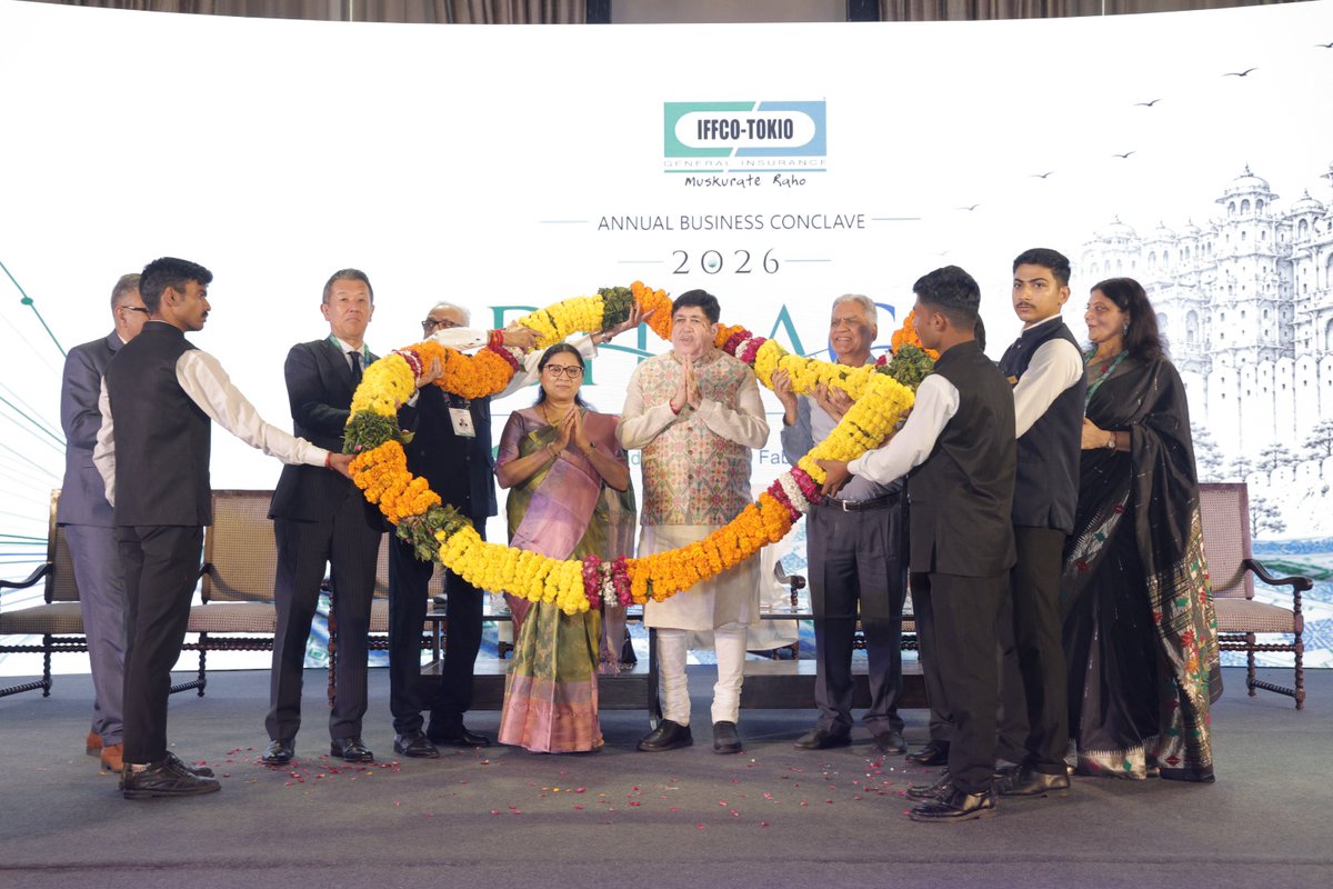 IFFCO__TOKIO's tweet photo. The Annual Business Conclave 2026 commenced with the ceremonial lamp lighting and inauguration by our Chairman, Respected Shri Dileep Sanghani Ji.

A promising start to a conclave focused on learning, collaboration, and strengthening our shared vision.

@Dileep_Sanghani @rameshkumar2842 @Subrata31173986 @AlpS006 Tatsuya Fujimoto Sanjeev Chopra @IFFCO_Coop 

#IFFCOTOKIO #MuskurateRaho #AnnualBusinessConclave2026 #Leadership #Jaipur
