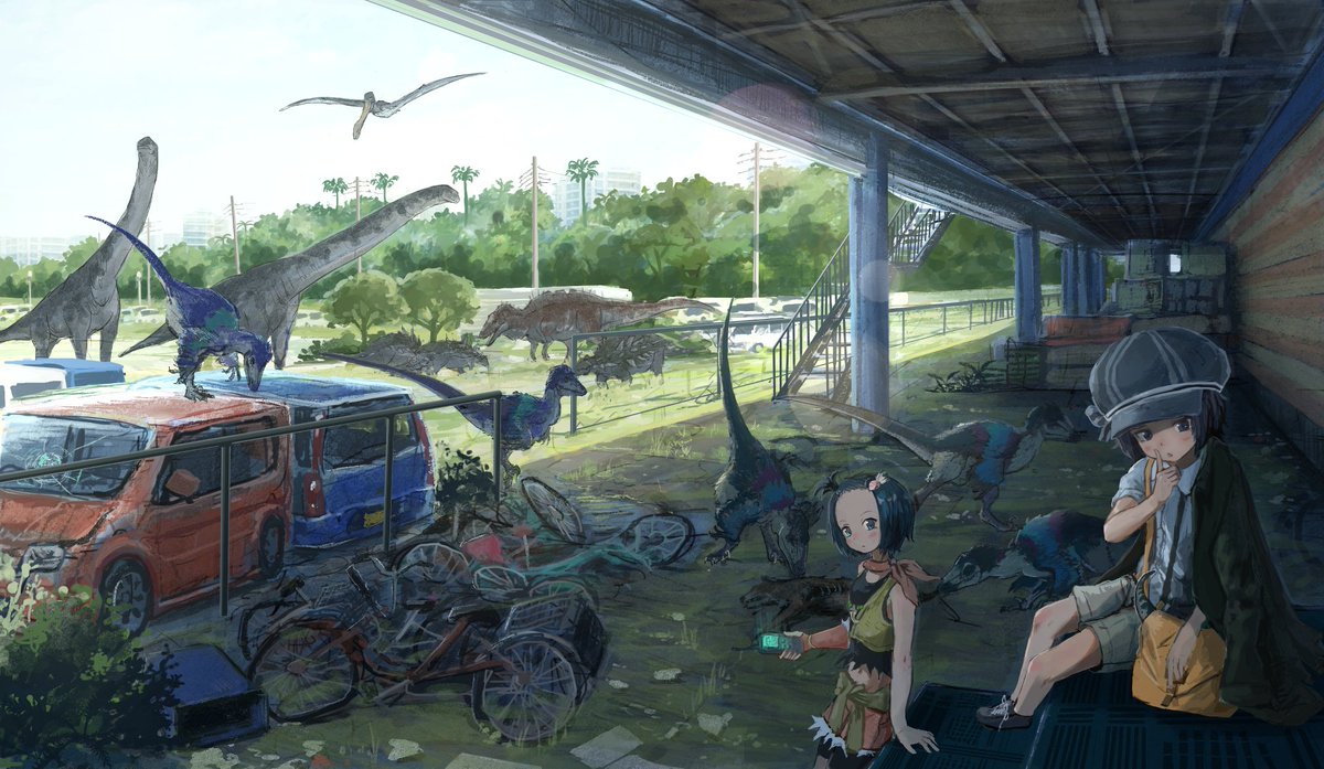 CorporalRex's tweet photo. Would love an anime around people surviving in a ruined city full of dinosaurs.
Exploring how the dinosaurs were brought back and speculating on how they adapted to the modern environments alongside providing facts and trivia about them throughout the anime.
Art by @arihinoko https://t.co/atT5jyymyy