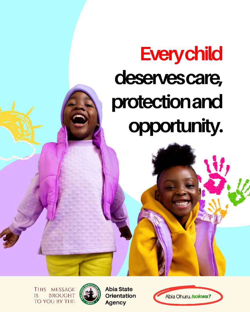 absoaTv's tweet photo. Follow @absoatv for more information and updates from Abia State

#EndChildAbuse #ProtectEveryChild #NewAbia #AbiaState #ABSOA #AbsoaTV https://t.co/LNcjG2CMrP