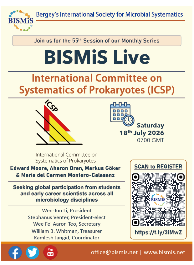 Magigene's tweet photo. 🔬 Don’t miss the 55th BISMIS × MAGIGENE Monthly Webinar! 
🙌July 18, 2026 
  🩷  Executive Board of the 28th Class of the ICSP
📷 International Committee on Systematics of Prokaryotes (ICSP)

🗣️ Register:  https://t.co/yoQ5vKcUsp https://t.co/FV3FS4DLNr