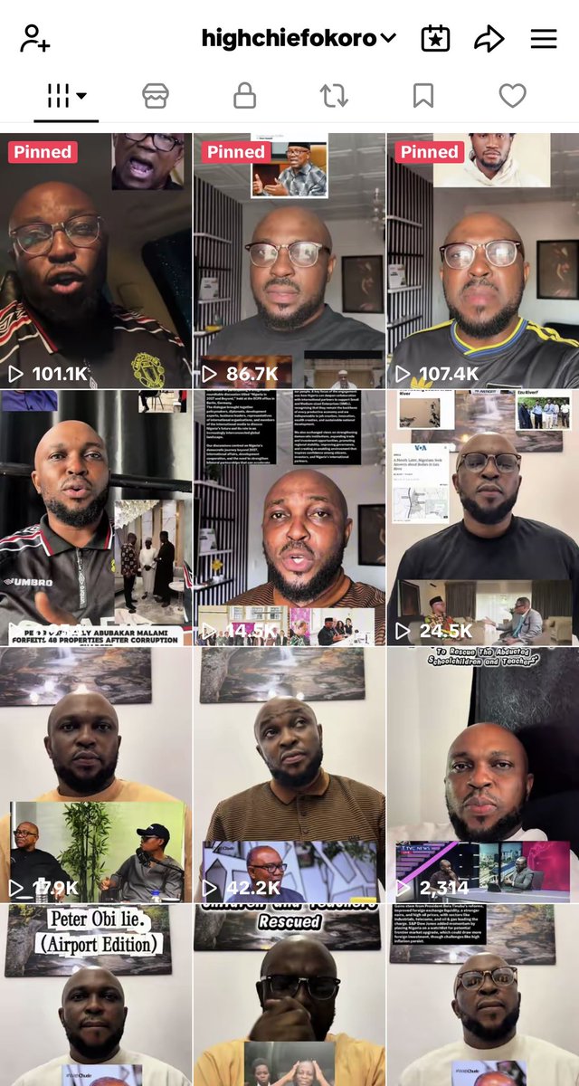 HighChiefOkoro's tweet photo. A friend recently advised me to start posting my videos on Instagram and TikTok.

For someone just getting started, I honestly didn’t expect these numbers. The engagement has been mind blowing and encouraging.  I’m just getting started.

If you wish you join me, the handle remains @HighChiefOkoro across all social media platforms.

People on these platforms are beginning to see Peter Obi for the monster that he is.