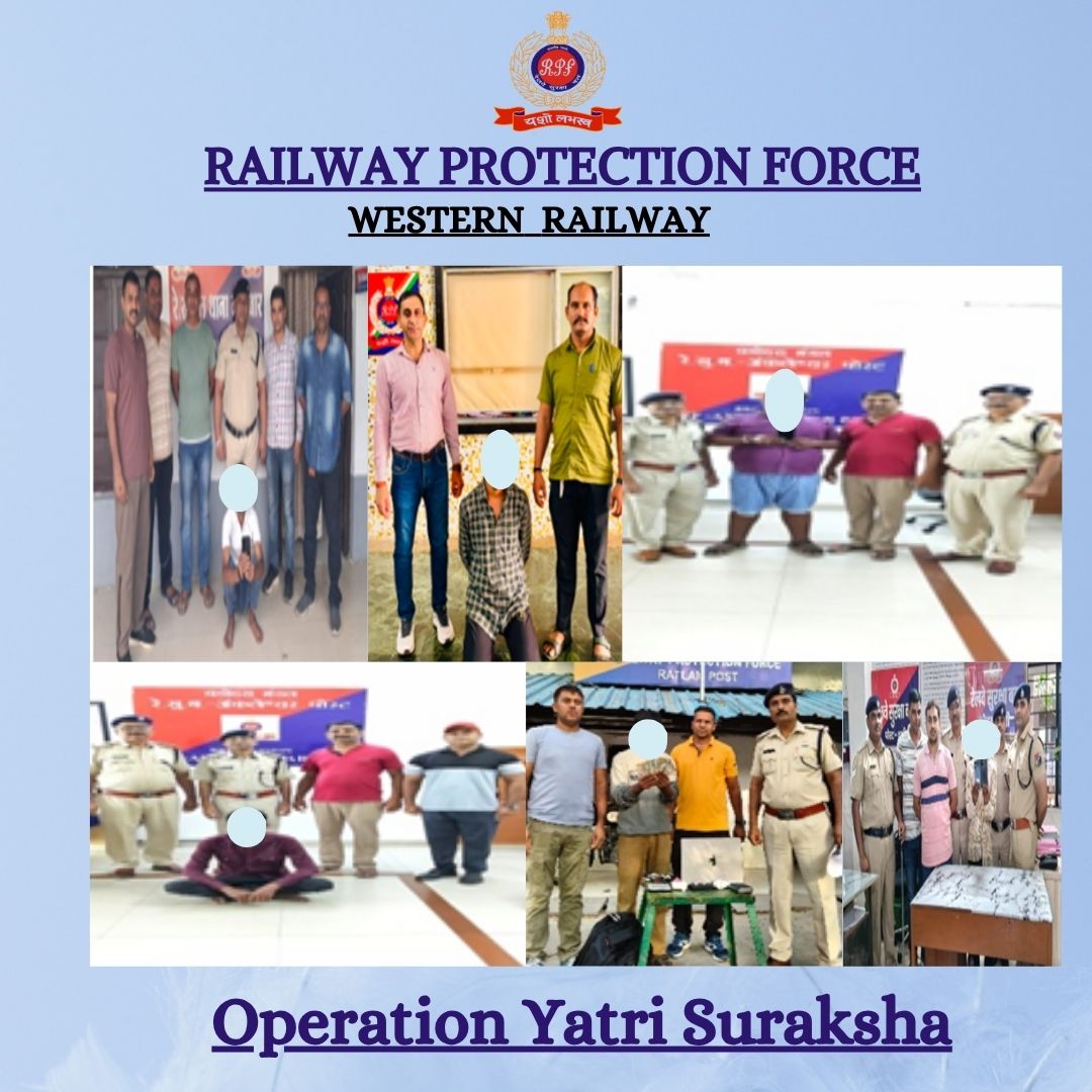 rpfwr1's tweet photo. #OperationYatriSuraksha
July 16, 2026 wary RPF Western Railway caught 06 thieves, with the help of CCTV, gross worth Rs. 93,000/- After enquiry, There were handed over to GRP for further legal action. 
@RPF_INDIA https://t.co/4jXEG8SRGQ