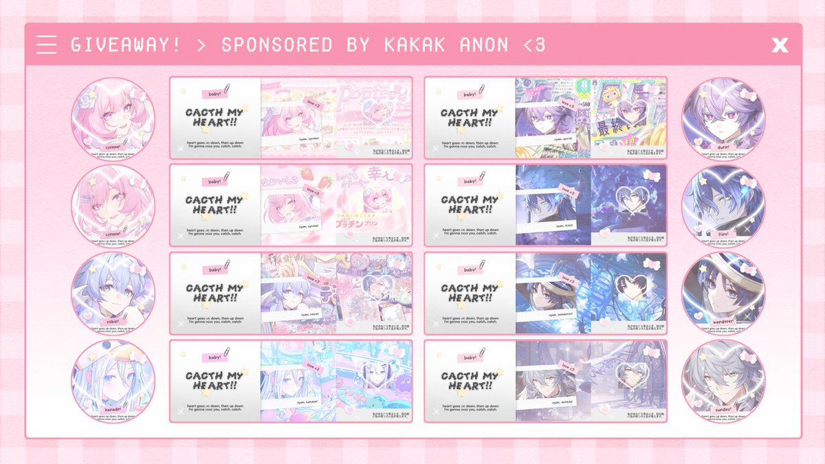 kabecakes's tweet photo. 🎀 𓏲 any interaction will be appreciated 

｡⋆꒰ 🍓 GIVEAWAY ! 🩷 ꒱⋆｡ 

haloo semua~ kabe mau bagiin 43 free layout yang sudah dijajanin oleh kak anon 🐰💝 layout dapat di claim pukul 18.00 WIB yaa dan jangan lupa check rules di bawah ૮₍ ˶ᵔ ᵕ ᵔ˶ ₎ა

t. #bealanja https://t.co/IZcavL0SNJ