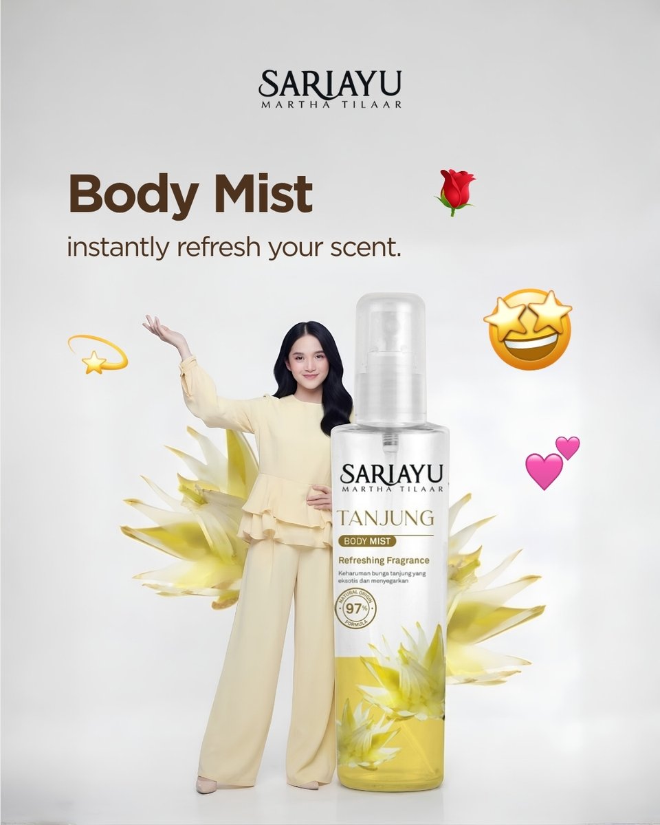 Sariayu_MT's tweet photo. Di antara body lotion, body cologne, dan body mist-nya Sariayu Tanjung, mana yang udah jadi andalan kamu, Sahabat Sariayu? Komen di bawah ya😉

#Sariayu #SariayuTanjung #CleanBeauty https://t.co/dfnhj0E08z