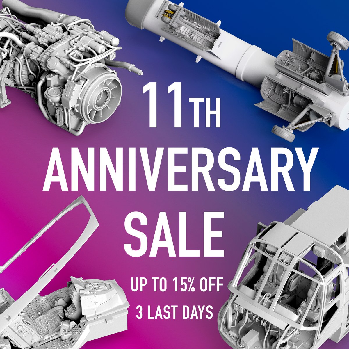 Reskit_official's tweet photo. The countdown has begun. ⏳

Only 3 days remain to get up to 15% OFF in our 11th Anniversary Sale.

Your wishlist won't wait forever!

#ResKit #ScaleModels #ModelKit #ScaleModeling https://t.co/X3k5D7t8Us