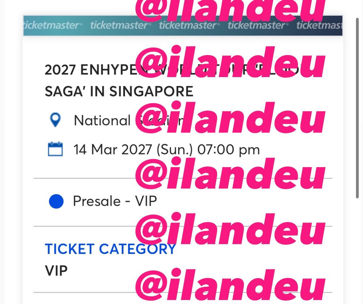 ilandeu's tweet photo. WTS - Enhypen Blood Saga in SG

🎟️ VIP section PA4 (1 tix) presale wv membership

 ♡ — price including fee ticketing service &amp; membership
 ♡ — kindly dm for price!
rts wanted to upgrade my section 🥹 all proof available!

t. WTB WTS WTT enhypen ticket blood saga in singapore https://t.co/o21PgZC3iI