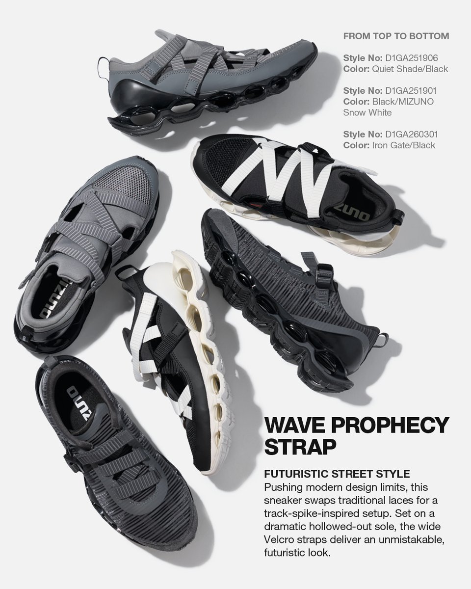 hbx's tweet photo. Sneakers Roundup Vol. 3: Mizuno

Born from over a century of Japanese craft, Mizuno Sportstyle brings together performance roots and contemporary design for everyday wear.

We've rounded up the latest styles currently available on HBX, from the Wave Prophecy Morelia Neo and MXR Sandal to the Wave Rider 10 and Wave Prophecy Strap.

Shop all the styles now at https://t.co/yOd3wWMYN4.
🔗 https://t.co/QrUlpDGbLl