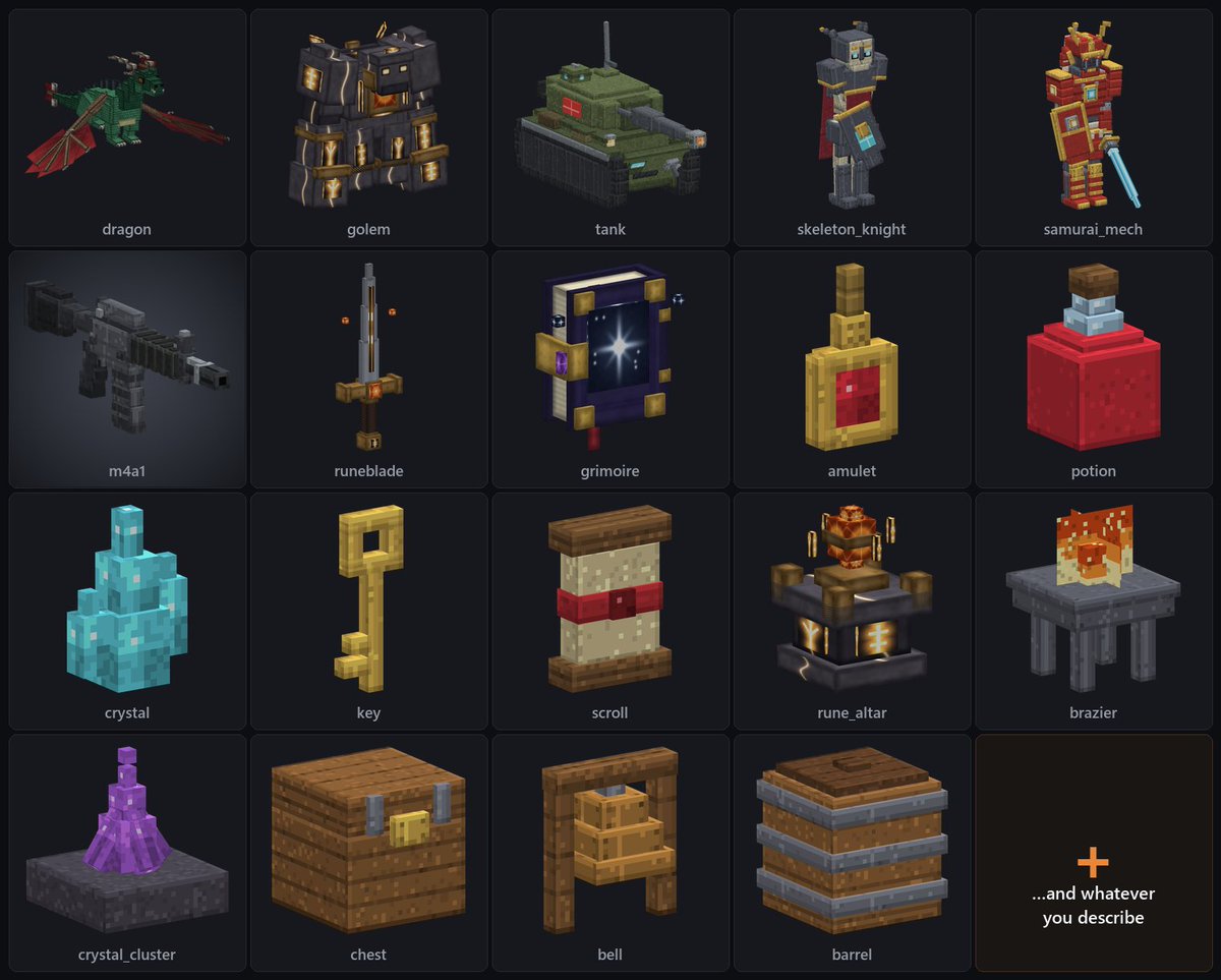 moyashiall's tweet photo. Generate once → you get every format that fits: 
• GeckoLib assets (Java mods) 
• Bedrock add-on (entities) 
• Vanilla JSON model / resource pack (items &amp; blocks) 
• .bbmodel (opens directly in Blockbench) 
• BetterModel-ready (server-side only) https://t.co/ELR0rtydb6